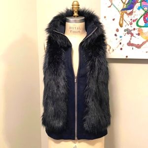 Tommy Hilfiger Faux Fur Wool Vest